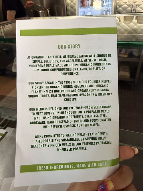   at Organic Planet Deli in Marina Del Rey