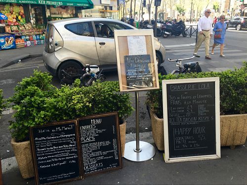 outside at Brasserie LoLa in Paris