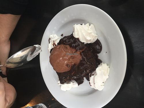 Chocolate cake at Brasserie LoLa in Paris