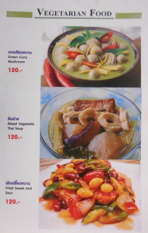 Wanida's menu at Wanida Kitchen in Pattaya