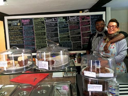 The owners :) at Fruit Bat Juice Cafe in South West London