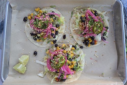 Vegan tacos. at El Kapitan - Mexican Street Food in Rochester