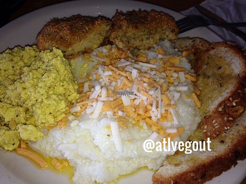 vegan crab cake platter  at Go Vegan Grill in Decatur