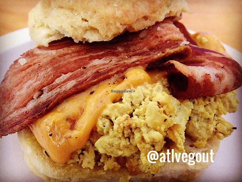 vegan bacon, egg and cheese biscuit  at Go Vegan Grill in Decatur