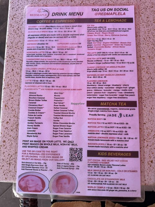 Menu pg 3  at Red Maple Cafe in Toluca Lake
