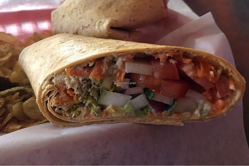 Folkestra veggie wrap. Fresh, clean and tasty.  at The House Cafe in Dekalb