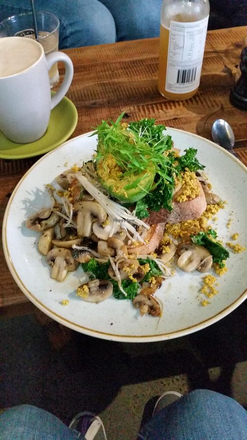 sauted mushroom, avocado and quinoa on sourdough bread  at Sol Natural Foods - Fortitude Valley in Brisbane