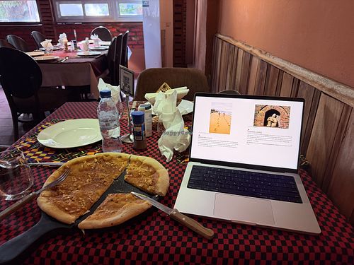 Pizza marinara with spicy oil  at SANGO in Bangui