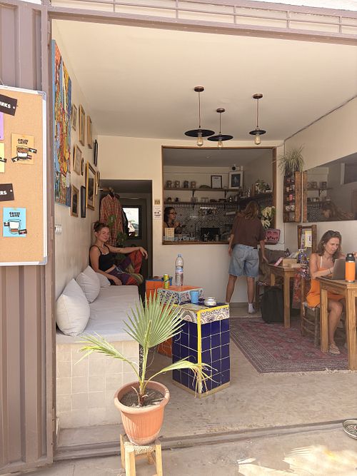 Coffe enterance  at Layers Coffee Shop in Agadir