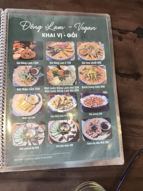 Menù at Đông Lam Vegan in Hue