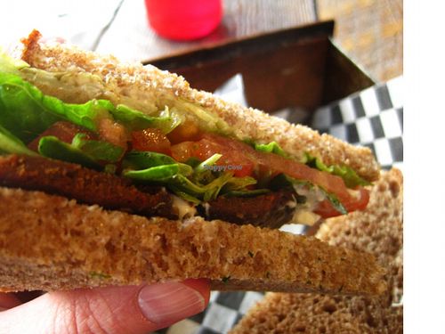 BLT sandwich with seitan bacon. Fabulous. at Antidote Bouffe Vegane in Montreal
