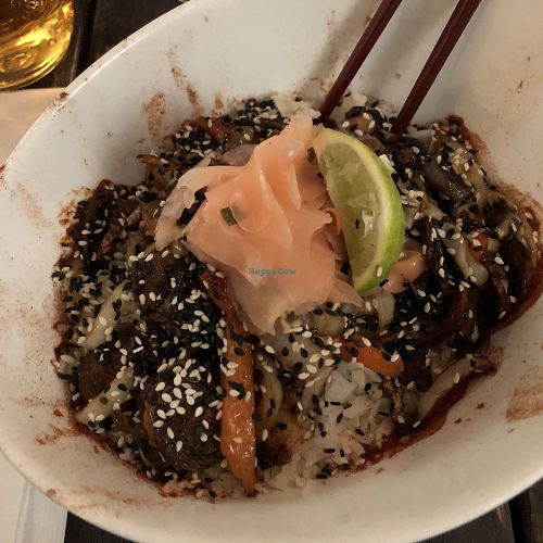 Bœuf de soya au gingembre at Antidote Bouffe Vegane in Montreal