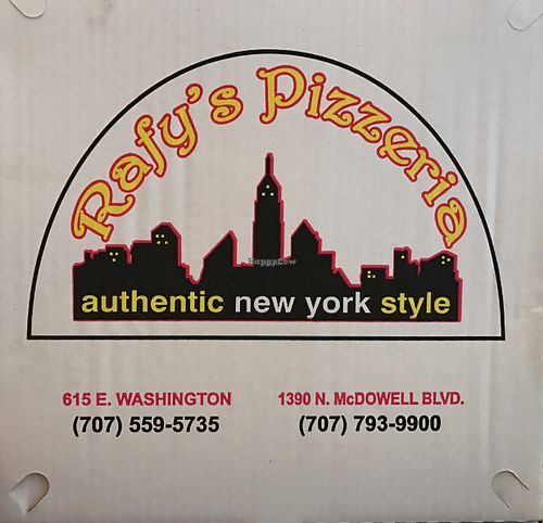 the box at Rafy's Pizzeria in Petaluma