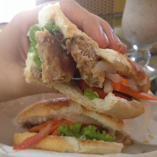 mock BBQ pork banh mi at Banh Mi Bistro in Ho Chi Minh City