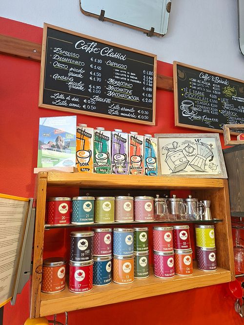 Milk menu at Bar Caffeina in Lecco