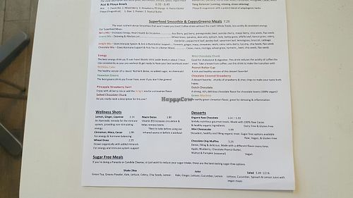 menu as of 4/13  at Spirit Bar in Gilbert