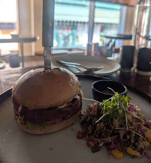 Vegan burger at Chez Artizan in Puducherry