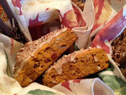 Vegan Pumpkin Scones with a Maple Glaze - this is one fall favorite you don't want to miss! at Yesterday's Tea Cafe & Matcha Bar in Florence