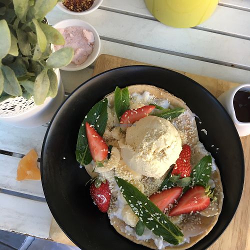 Vegan protein pancakes  at Proteini in Darlinghurst
