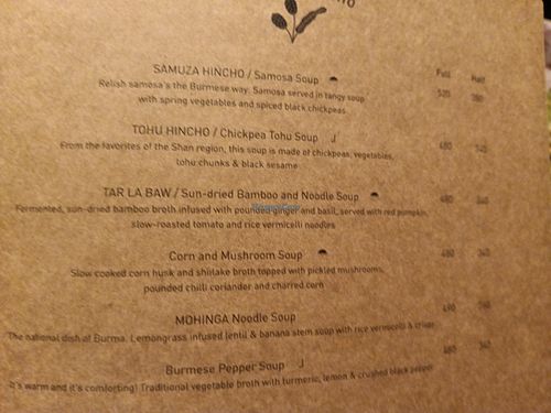 Soups at Burma Burma Restaurant & Tea Room  in Delhi
