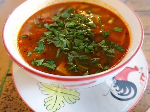 Tom Yam soup at Pun Pun Market in Chiang Mai