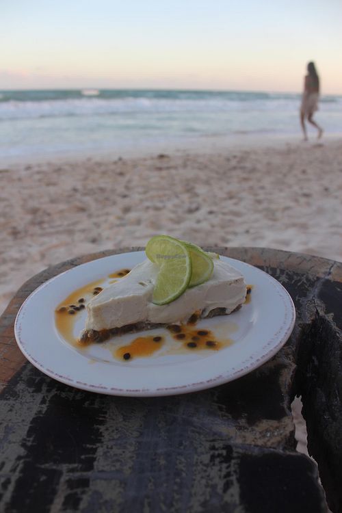 Vegan cheese cake in paradise!   at Raw Love - Ahau Tulum Beach in Tulum