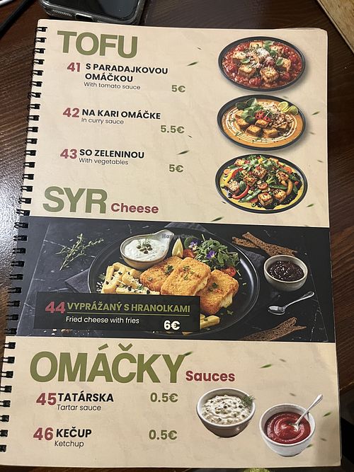 Menu  at Bistro Big Bowl in Kosice