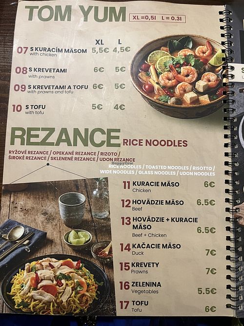 Menu  at Bistro Big Bowl in Kosice