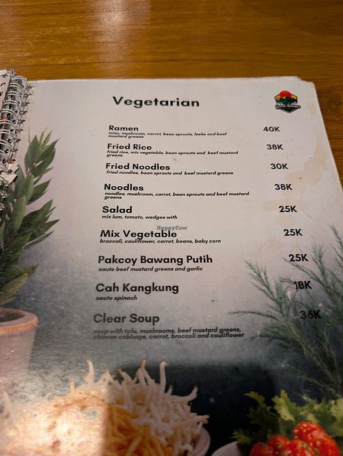 Vegetarian menu at Bromo Escapes  in 