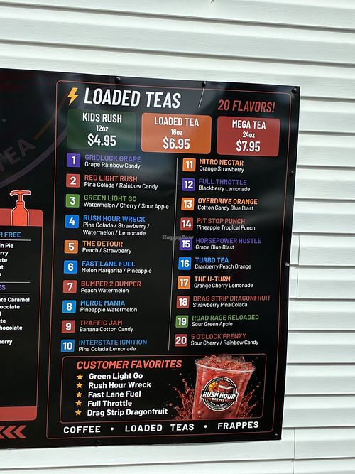 Menu   at Rush Hour Brews in Chickasaw