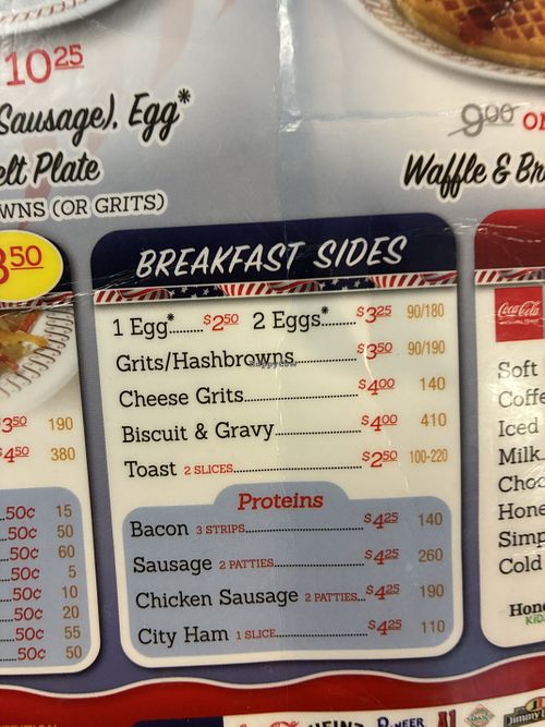 Menu   at Waffle House in Mobile
