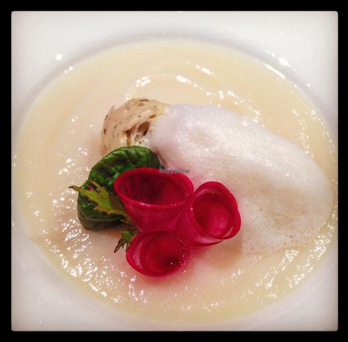 Christmas course #9 (actually I think this was the 4th course) turnip soup at Little-Heaven in Kyoto