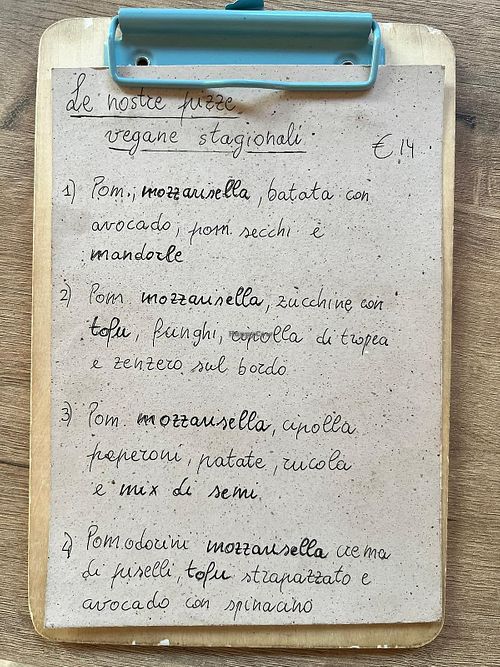Summer 2026 seasonal menu at Pizzeria InVito Marostica  in Marostica