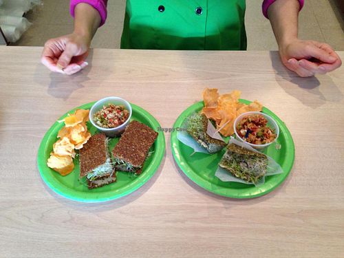 'Tuna' Salad sandwich and Burger at Healing Meals in Bristol