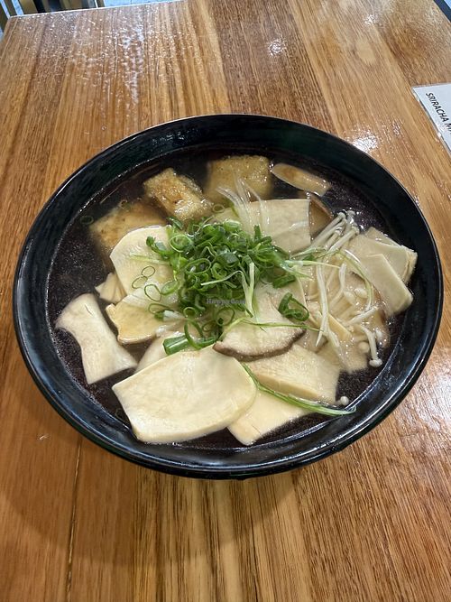 Tofu, enoki mushroom and king oyster mushroom pho   at Friends of Pho Williamstown in Williamstown