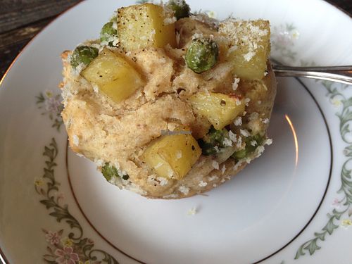 Salty green pea muffin at Muffin Ladybug in Nagoya