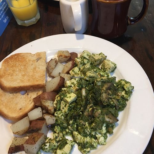 pesto scramble  at Tillie Gort's Cafe in Pacific Grove