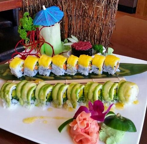 Beautiful presentation of vegan rolls from Sushiko at Sushiko in Jacksonville