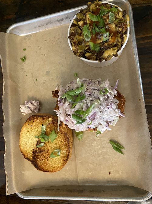 The slaw on this was amazing #Veganuary at Dharma Southern Chick'n in Orlando