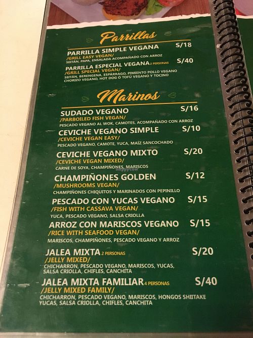 menu4 at Loving Hut in Chiclayo