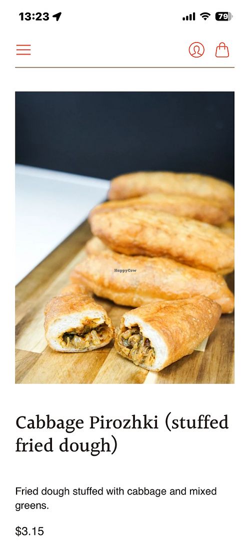 cabbage pirozhki  at Manan Bakery in Las Vegas
