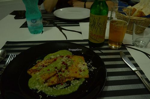 Chickpea fritters with creamed zucchini at Logud'Oro in Sassari