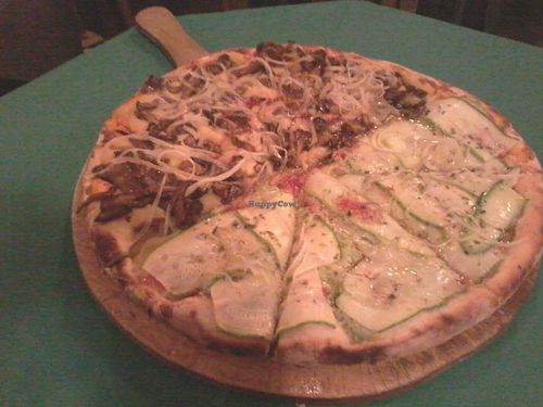 Half zucchini half mushrooms at Taioba Gourmet Pizzaria and Bistrot in Sao Paulo