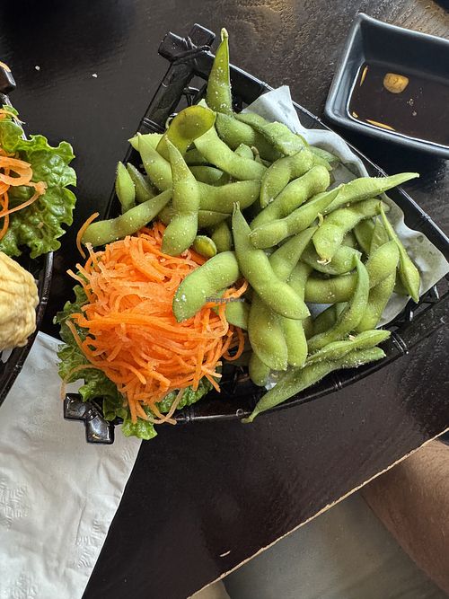 Edamame and shredded carrots - Vegan  at Hokkaido Sushi in Ottawa