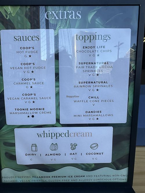 Look at that selection of vegan toppings!   at Chill Ice Cream Shop in Rochester