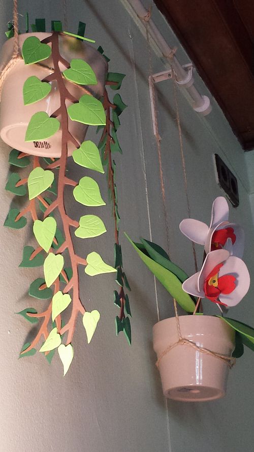 Nice fake plants on the walls at Brotes Verdes in Caceres