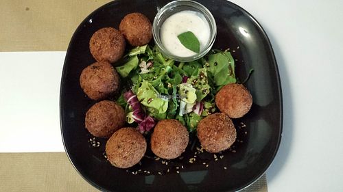 Falafel with yoghourt sauce
Falafel con salsa de yogur at Brotes Verdes in Caceres