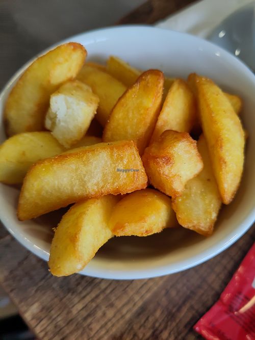 Excellent chips at Palmers Enderby in Enderby
