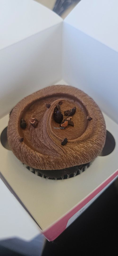 Vegan chocolate cupcake at Cupcake Royale in Seattle