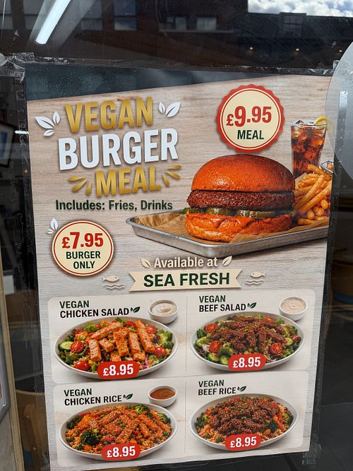 Vegan menu  at Sea Fresh Twickenham in Twickenham